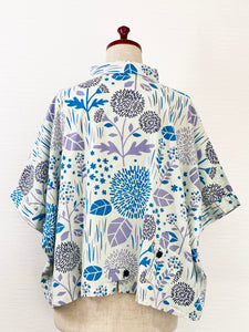 Tab Pocket Jacket - Marigold Print - Natural/Blue