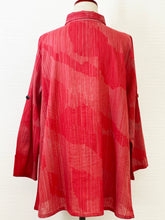 Simple Jacket - Stripe Textile Print - Red