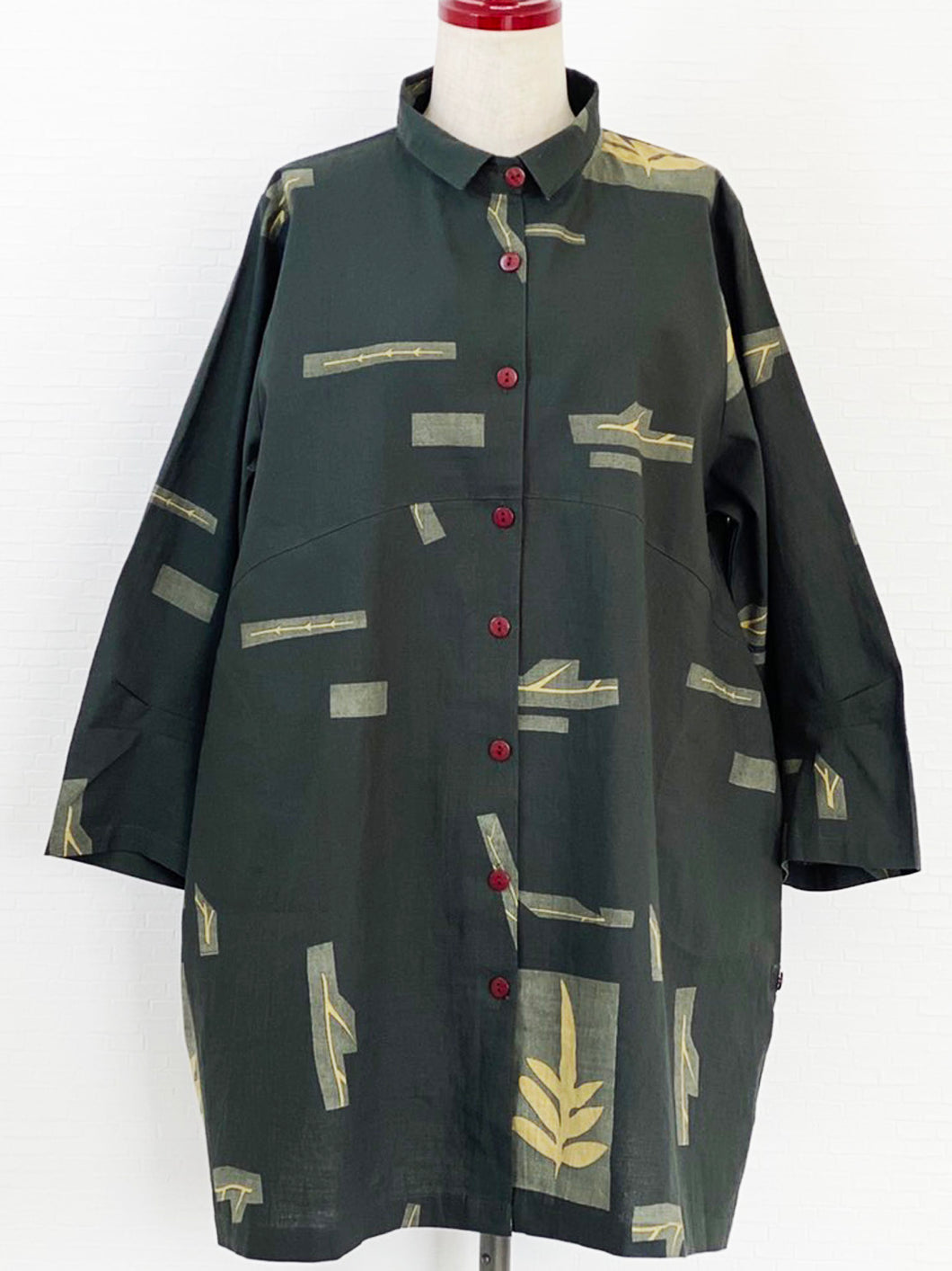 Panel Jacket - Herbarium Print - Green