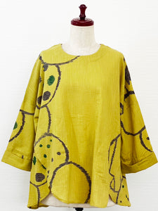 Flare Pullover - Fruitful Print - Mustard