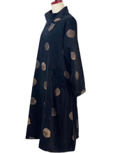Cowl Neck Dress - Corduroy - Watercolor Print - Black