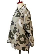 Drawstring Asymmetrical Pullover - Double Gauze - Floral Print - Beige