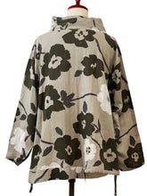 Drawstring Asymmetrical Pullover - Double Gauze - Floral Print - Beige