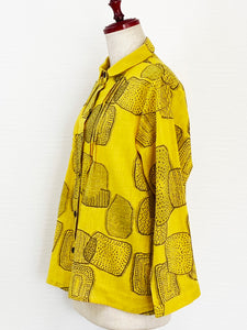 Tuck Jacket - Agate Print - Mustard