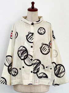 Hi-Low Jacket - Tiger Bubble Print - Natural