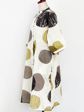 Button Front Dress - Pop Print - Natural