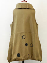 Bubble Long Vest - Fleece - Solid with Multi Circle Print - Khaki