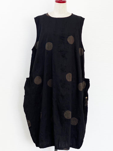 Pocket Bell Dress - Poly - Bubble Print - Black