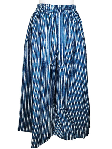 Gaucho Pants - Stripe Print - Blue