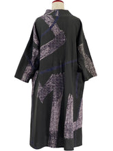 Tuck Dress - Abstract Paint Print - Khaki