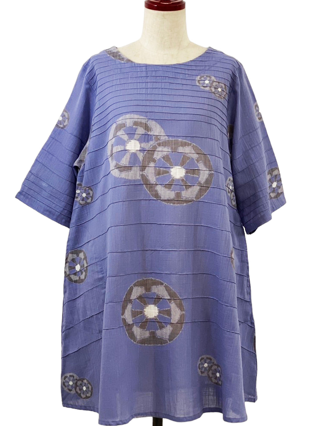 Pintuck Tunic - Wheels Print - Purple