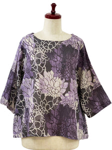 Simple Pullover - Mums Print - Purple