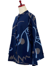 Simple Jacket - Forest Path Print - Dark Blue