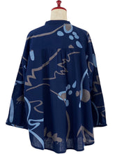 Simple Jacket - Forest Path Print - Dark Blue