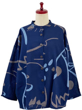 Simple Jacket - Forest Path Print - Dark Blue