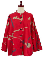 Simple Jacket - Forest Path Print - Red