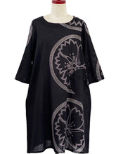 Circle Pocket Tunic - Sakura Print - Black