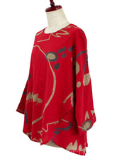 Flare Pullover - Forest Path Print - Red