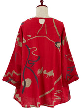 Flare Pullover - Forest Path Print - Red