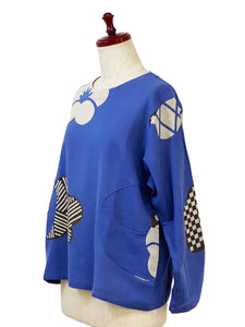 Circle Pocket Pullover - Ume Print - Blue