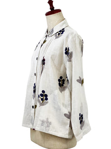 Tuck Jacket - Wildflower Print - Natural