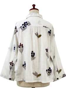 Tuck Jacket - Wildflower Print - Natural