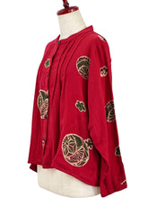 Tuck Jacket - Double Gauze - Temari Print - Red
