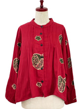 Tuck Jacket - Double Gauze - Temari Print - Red