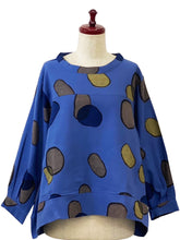 Panel A-Line Pullover - Pebbles Print - Blue