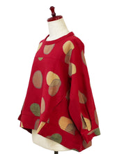 Panel A-Line Pullover - Pebbles Print - Red