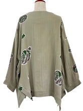 A-Line Pullover - Double Gauze - Temari Print - Light Khaki
