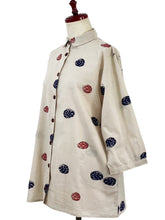 Simple Jacket - Dot Stamps Print - Light Grey