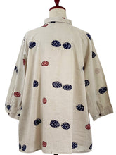 Simple Jacket - Dot Stamps Print - Light Grey