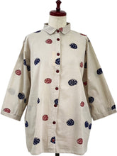 Simple Jacket - Dot Stamps Print - Light Grey