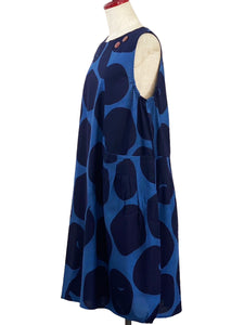 Panel Jumper - Big Polka Dots Print - Dark Blue