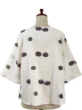 Crop Pullover - Dot Stamps Print - Natural