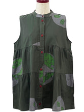 Panel Vest - Multi Bubble Print - Green