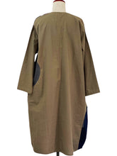 Panel Dress - Solid/Meshed Patch Print - Brown