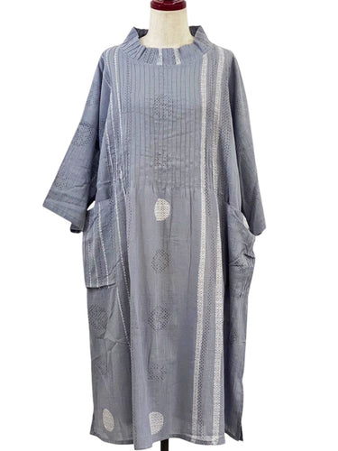 Tuck Dress - Spring Stream Print - Light Purple