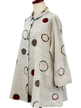 Pintuck Jacket - Multi Circles Print - Light Grey