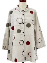 Pintuck Jacket - Multi Circles Print - Light Grey