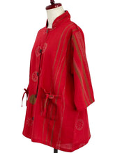 Drawstring Pocket Jacket - Spring Stream Print - Red