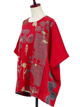 Panel Pullover - Garden Print - Red