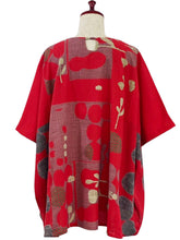 Panel Pullover - Garden Print - Red