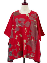 Panel Pullover - Garden Print - Red