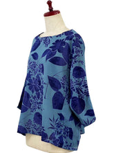 Simple Pullover - Botanical Print - Blue