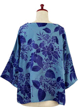 Simple Pullover - Botanical Print - Blue