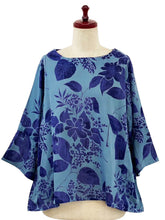 Simple Pullover - Botanical Print - Blue