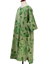 Simple Dress - Botanical Print - Green