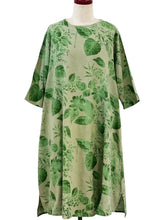 Simple Dress - Botanical Print - Green